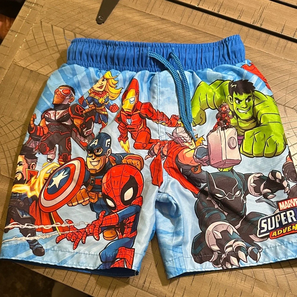 Marvel Blue Superhero Swim Trunks Spider-Man